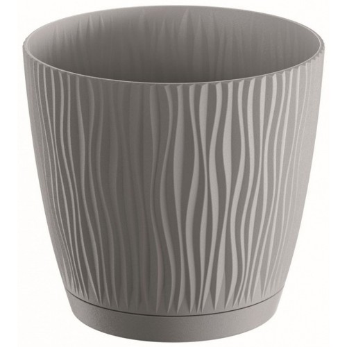 PROSPERPLAST SANDY P doniczka z podstawką 14,9 cm, szary DSY150P PROSPERPLAST SANDY P doniczka z podstawką 14,9 cm, szary DSY150P