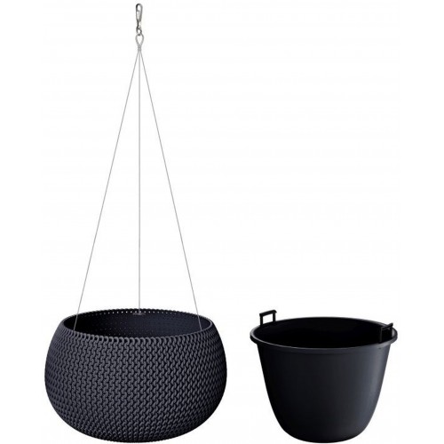 Prosperplast SPLOFY Bowl WS Doniczka wisząca 23,9cm, 2,3l, antracyt DKSP240WS Prosperplast SPLOFY Bowl WS Doniczka wisząca 23,9cm, 2,3l, antracyt DKSP240WS