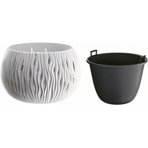 Prosperplast SANDY Bowl Doniczka 24cm, 2,3l, biały DSK240