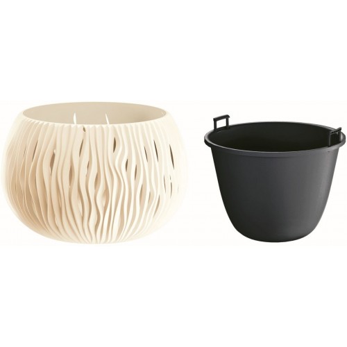Prosperplast SANDY Bowl Doniczka 14cm, 0,75l, kremowa DSK150 Prosperplast SANDY Bowl Doniczka 14cm, 0,75l, kremowa DSK150