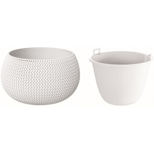 Prosperplast SPLOFY Bowl doniczka 29cm, 3,9l, biała DKSP290
