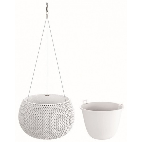 Prosperplast SPLOFY Bowl WS Doniczka wisząca 37cm, 9l, biała DKSP370WS