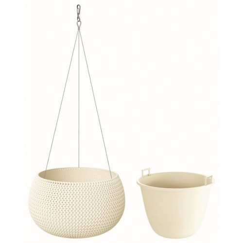 PROSPERPLAST SPLOFY Bowl WS Doniczka wisząca 37 cm, kremowa DKSP370WS PROSPERPLAST SPLOFY Bowl WS Doniczka wisząca 37 cm, kremowa DKSP370WS