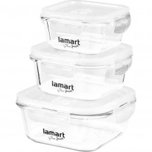 LAMART LT6012 Zestaw szklanych pojemników na żywność 3szt.
