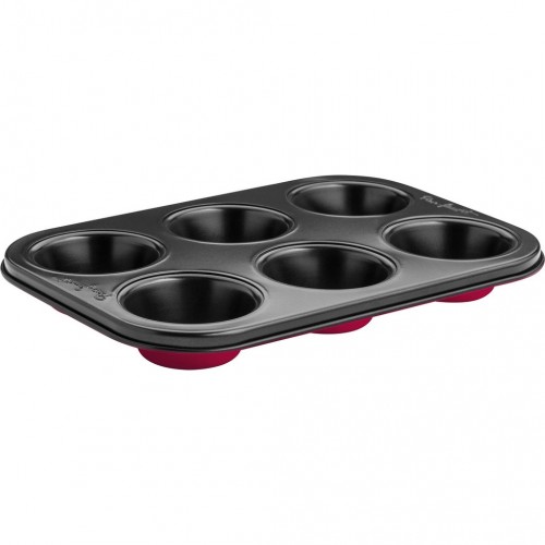 LAMART LT3071 BASE Forma do muffinek 6szt. czerwono-czarna LAMART LT3071 BASE Forma do muffinek 6szt. czerwono-czarna