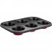 LAMART LT3071 BASE Forma do muffinek 6szt. czerwono-czarna