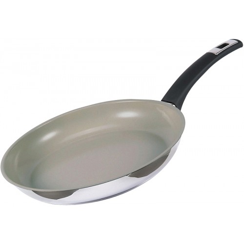 LAMART INOX CERA Patelnia ze stali nierdzewnej z powłoką ceramiczną LTSC2438, 42000711