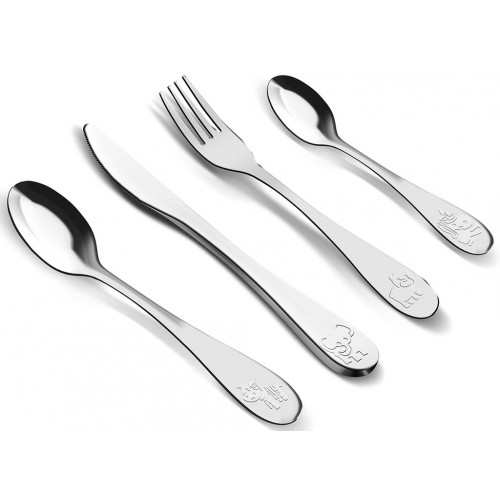 LAMART KID Zestaw sztućców dla dzieci / 4 sztuki / LT5013