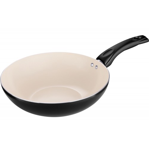 LAMART ECOLOR Patelnia ceramiczna "wok" LTK2808BW czarna, 42000205 LAMART ECOLOR Patelnia ceramiczna "wok" LTK2808BW czarna, 42000205