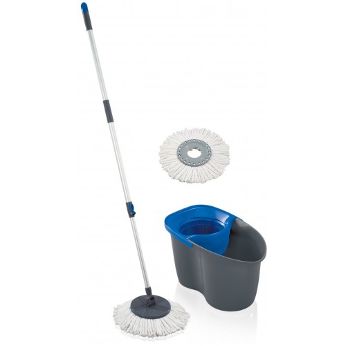 LEIFHEIT Clean Twist Mop Active z zapasową głowicą grey blue 55268 LEIFHEIT Clean Twist Mop Active z zapasową głowicą grey blue 55268