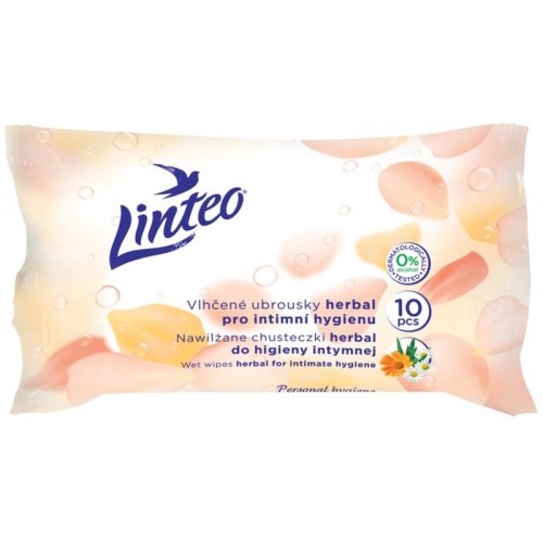 LINTEO SATIN Nawilżane chusteczki do higieny intymnej 10 sztuk, 1-warstwowa 25776