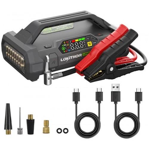 LOKITHOR Urządzenie rozruchowe z kompresorem (12V/2500A/74Wh) JA301 PRO LOKITHOR Urządzenie rozruchowe z kompresorem (12V/2500A/74Wh) JA301 PRO