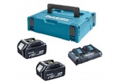 Makita 197629-2, Zestaw akumulatorów 2xBL1850B + podwójna ładowarka DC18RD +Makpac 3