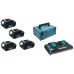 Makita 197720-6 Pakiet akumulatorów 4xBL1830 + DC18RD + podwójna ładowarka + Makpac 3