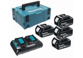 Makita 197970-3 Zestaw Li-ion LXT 18V 4xBL1830B + DC18RD Ładowarka + Makpac 2