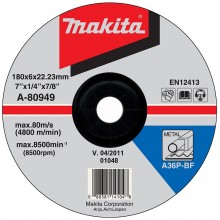 Makita A-80949 Tarcza szlifierska 180x6x22mm do metalu