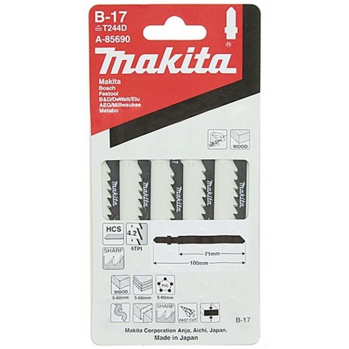 Makita A-85690 HCS Brzeszczot do wyrzynarek 70mm, B-17 5szt.