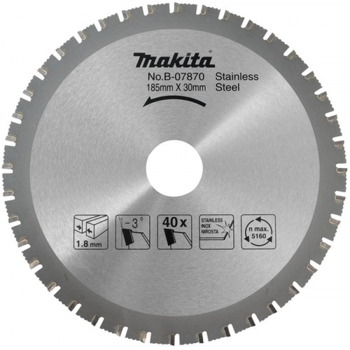 MAKITA B-07870 TARCZA DO STALI SZLACHETNEJ 185