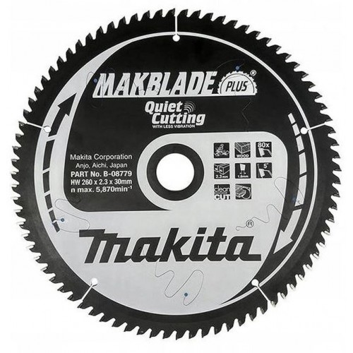 Makita B-08779 Makblade Plus TARCZA TNĄCA PLUS 260x30mm; 80Z
