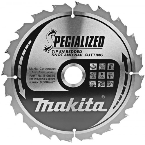 MAKITA TARCZA TNĄCA SPECJALIZOWANA gwożdzie, sęki 235X30MM; 20Z B-09379