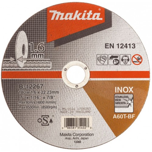 Makita B-12267 Tarcza tnąca 180x1,6x22mm Inox