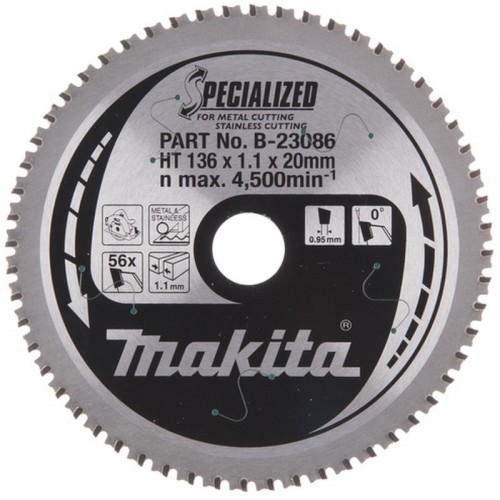 Makita B-23086 Tarcza tnąca specjalizowana 136x20mm 56Z Makita B-23086 Tarcza tnąca specjalizowana 136x20mm 56Z