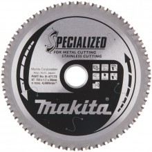 Makita B-47058 Tarcza tnąca specjalizowana 150x20mm TCT 60Z do metalu= old B-47173