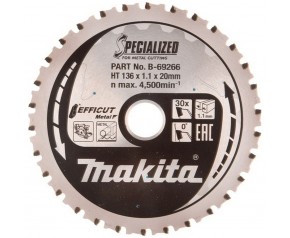Makita B-69266 TCT Efficut Tarcza tnąca, do metalu 136mm 30T