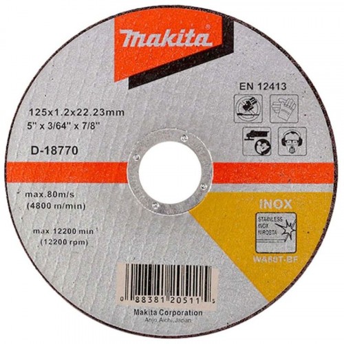 Makita D-18770 Tarcza tnąca 125x1,2x22mm do stali szlachetnej