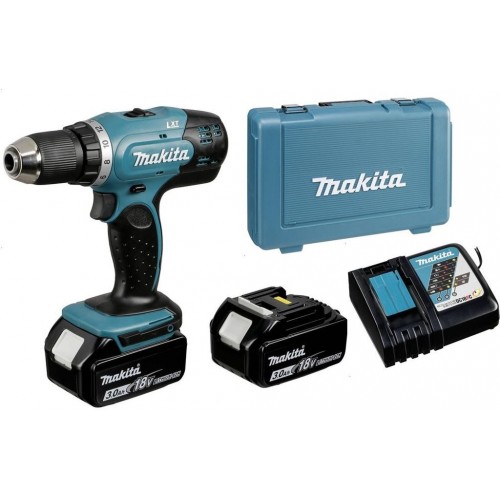 Makita DDF453RFE Wiertarko-wkrętarka akumulatorowa 18V/2x3,0Ah, walizka