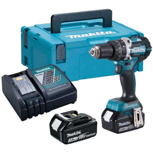 Makita DHP484RFJ Aku wiertarko-wkrętarka udarowa Li-ion 18V 2x akumulator 3,0 Ah, Makpac