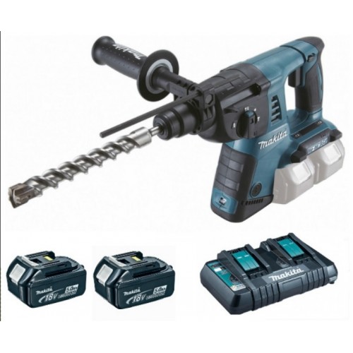 Makita DHR263PT2J Młotowiertarka akumulatorowa Li-ion 2x18V / 5,0Ah, Makpac