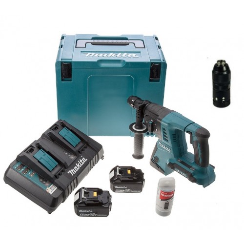 Makita Młot udarowy z chwytakiem Li-ion 2x18V / 5,0Ah, systainer DHR264PT2J