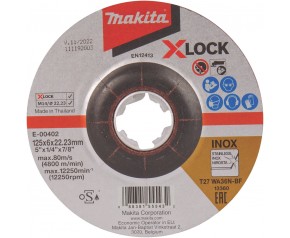 Makita E-00402 X-LOCK Tarcza ścierna do stali nierdzewnej 125x6x22,23mm
