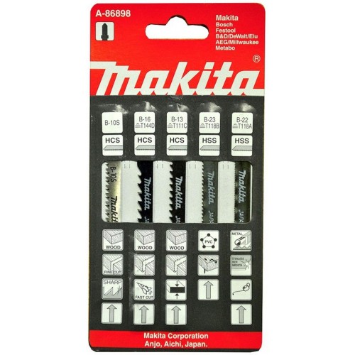 Makita A-86898 estaw brzeszczotów do wyrzynarek B-13,16,22,23,10S 5szt