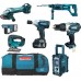 Makita DLX7000X4 Zestaw akumulatorowy DHP458Z DGA452Z + DHR241Z BMR102 DTW251Z + DJV180ZD