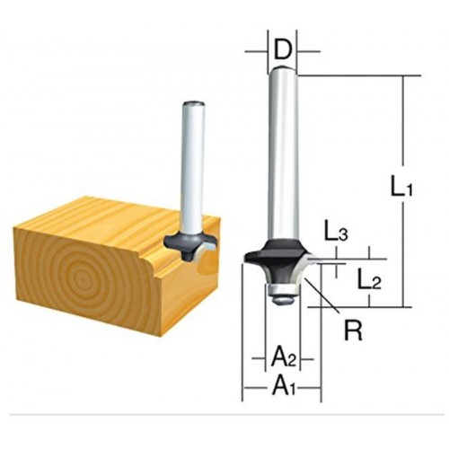 Makita D-09547 Frez kształtowy wklęsły 6 mm