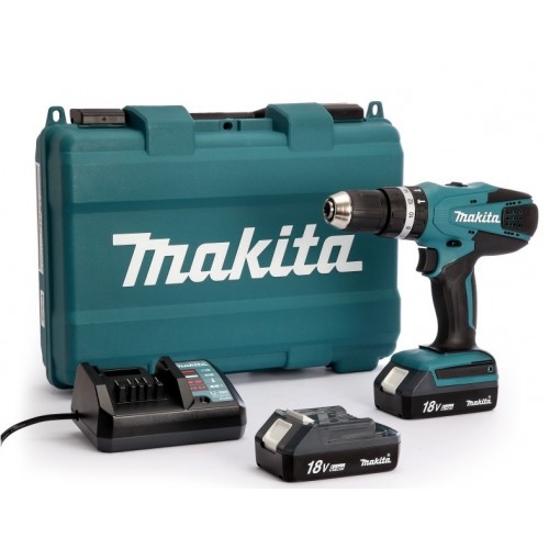 Makita HP457DWE Aku wiertarko-wkrętarka udarowa 2x Li-ion 18V/1,5Ah G