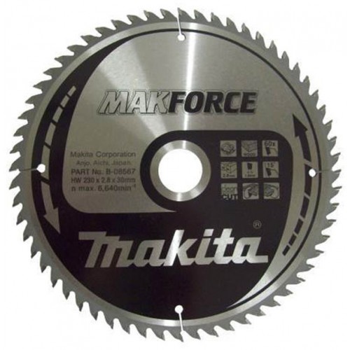 Makita B-08567 TARCZA TNĄCA MAKFORCE 230X30MM; 60Z Makita B-08567 TARCZA TNĄCA MAKFORCE 230X30MM; 60Z