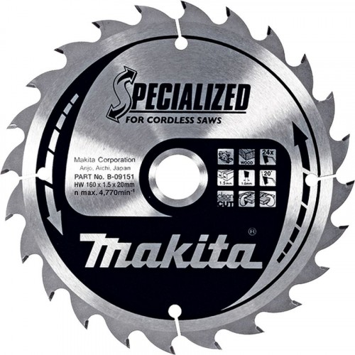 Makita B-09151 TARCZA TNĄCA SPECJALIZOWANA do narz. akumulatorowych 160X20 mm; 24Z