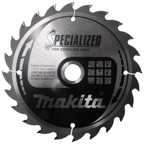 Makita B-09173 TARCZA TNĄCA SPECJALIZOWANA do narz. akumulatorowych 165X20MM; 24Z