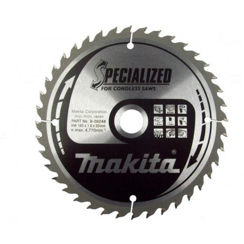 Makita B-32960 TARCZA TNĄCA SPECJALIZOWANA do narz. akumulatorowych 165X20mm; 40Z=old B-09