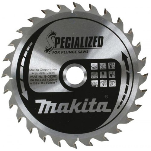 Makita B-09282 Tarcza tnąca specjalizowana do zagłębiarek 165X20MM; 28Z B-09282