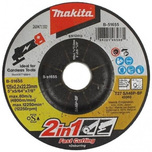 Makita B-51655 Tarcza szlifierska 2 w1, 125x2.0x22.23 mm