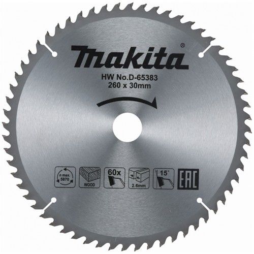 Makita D-65383 Tarcza tnąca do betonu260mm x 30mm x 60Z