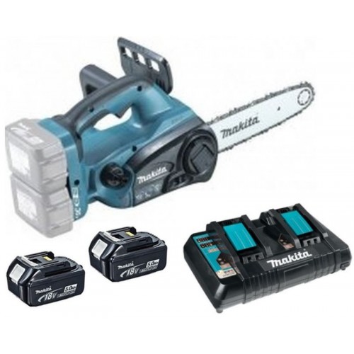 Makita DUC252PT2 Akumulatorowa pilarka łańcuchowa 25cm, Li-ion LXT 2x18V/5,0Ah + ładowarka