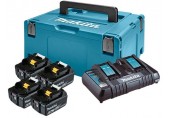 Makita 198091-4, Zestaw Li-ion LXT 18V 4xBL1860B + DC18RD Ładowarka + Makpac 3