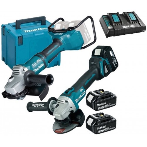 Makita KIT10216 Zestaw DGA900Z + DGA504Z + 3x BL1850B + DC18RD