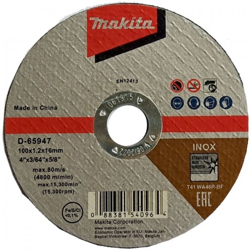 Makita D-65947 Tarcza tnąca do stali i stali nierdzewnej 100 × 1,0 × 16 mm