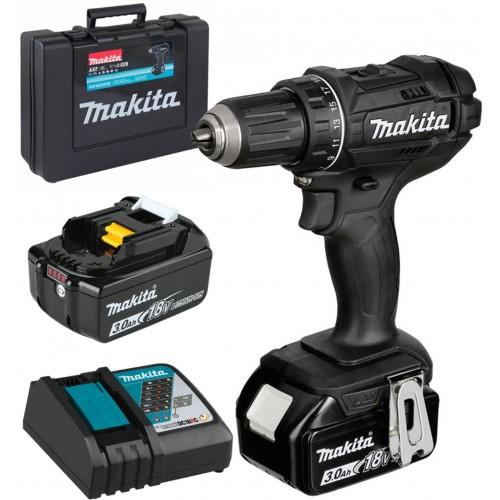 Makita DDF482RFEB Wiertarko-wkrętarka czarna 2x Li-ion LXT 18V/3,0 Ah, walizka